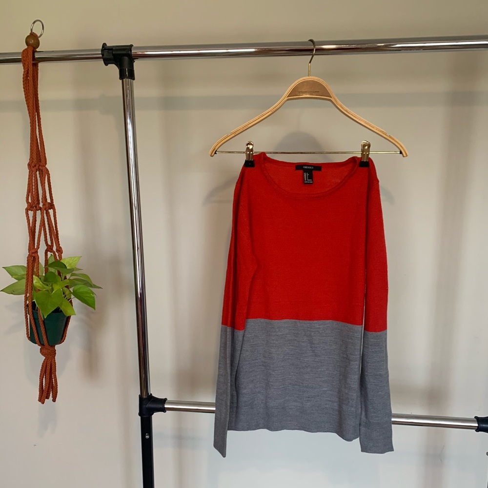 two toned sweater